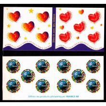 Lot med flere selvklæbende og sammenhængende mærker fra frimærkehæfter. Postfriske.